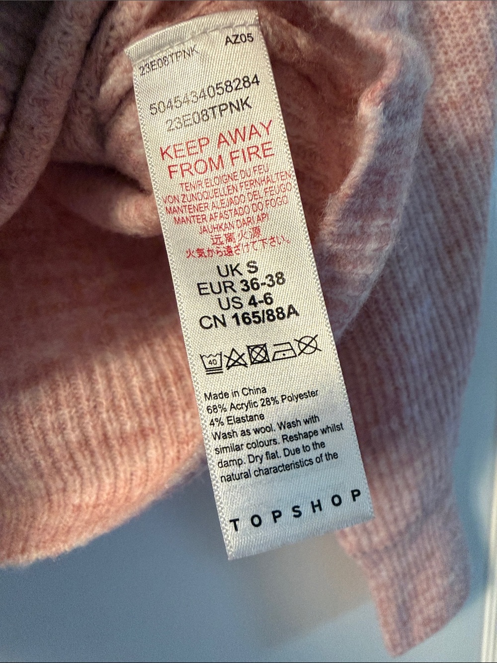 Topshop Blush Pink Ribbed Crewneck Sweater - Picture 5 of 7